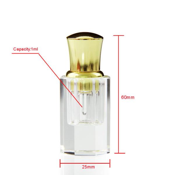 Crystal Glass Arabic Essential Oil Perfume Bottle Glass Stick Attar Bottles Wholesale