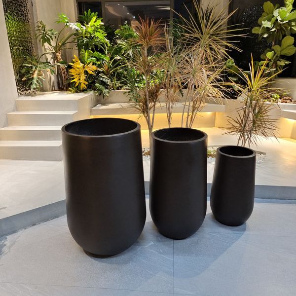 Powder Coated Fiber Clay Planters For Patio Garden Cottage