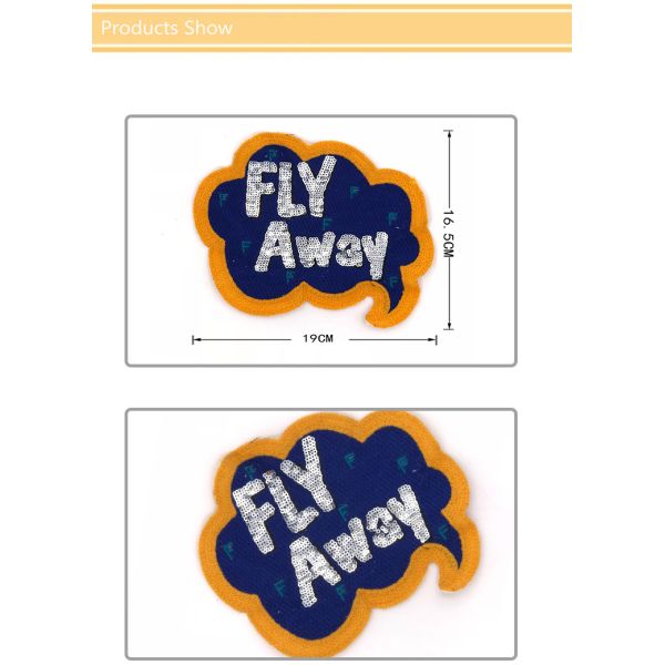 Fly Away Diy Embroidered Patches Bright Color 19 * 16.5CM Size For Decoration
