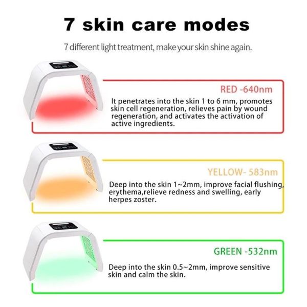 7 Colors PDT Light Therapy Facial Acne Treatment Photodynamic Therapy Machine