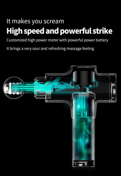 RoHS Approval ABS Muscle Massage Gun LED Touch Screen Home Use