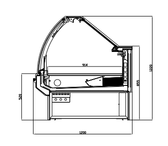 Refrigerador de doble puerta de acero inoxidable con puerta de cristal curva delantera elevable
