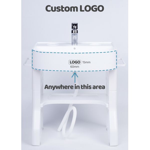 White/Pink Large Square Type Baby Hand Wash Basin for Baby Necessities