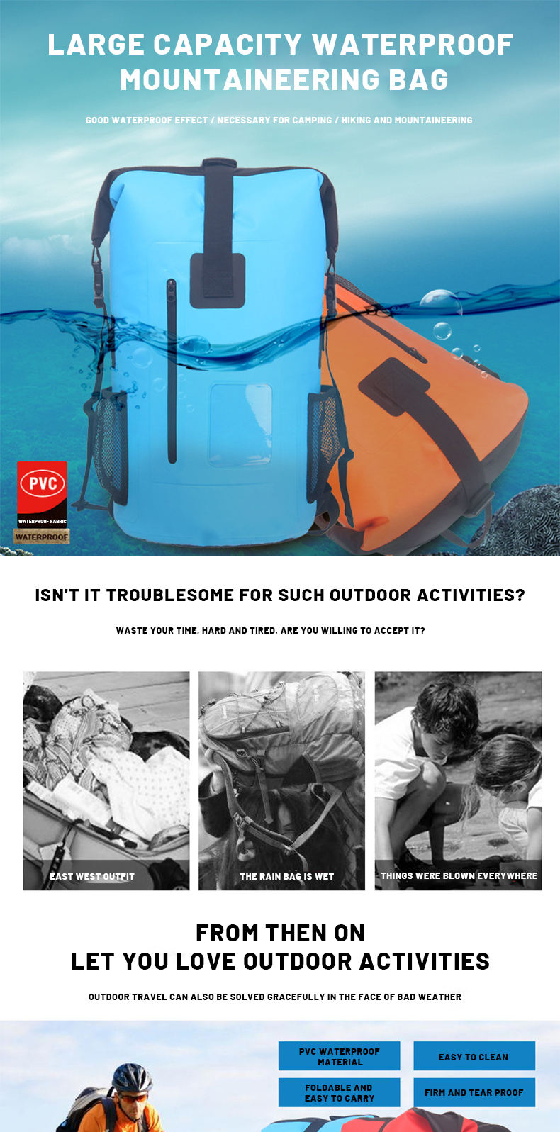 рюкзака сухой сумки спорта PVC 30L 28x62cm цвет водоустойчивого изготовленный на заказ