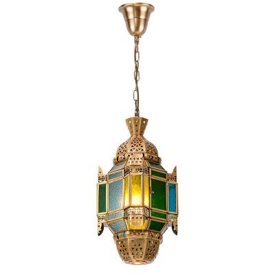 Decorative Handmade Copper Ceiling Light Copper Glass Pendant Light