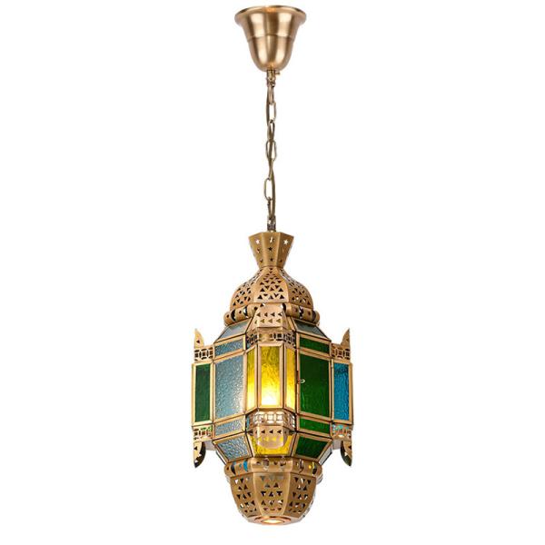 Decorative Handmade Copper Ceiling Light Copper Glass Pendant Light
