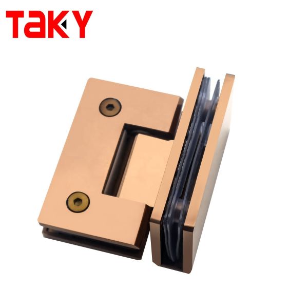 Hotel Bathroom Hinge 90 Degree Curved Surface Shower Door Hinge in Stainless Steel