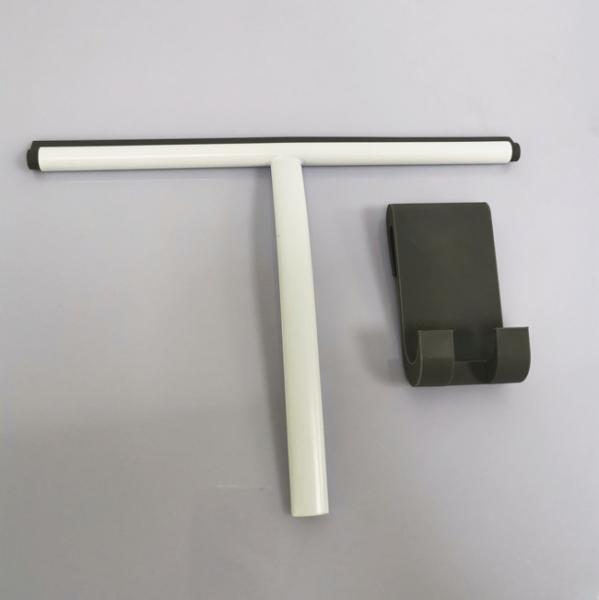Handle Stainless Steel Window Squeegee Cleaning Door Glass Wiper Squeegee with Silicone Holder