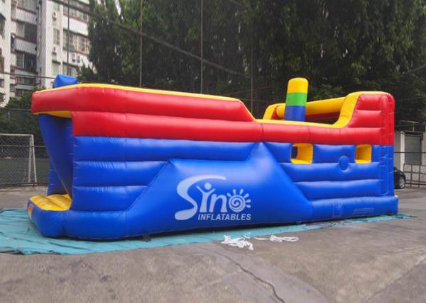 Kids Commercial Pirate Ship Inflatable Obstacle Course For Outdoor And Indoor Interactive Fun