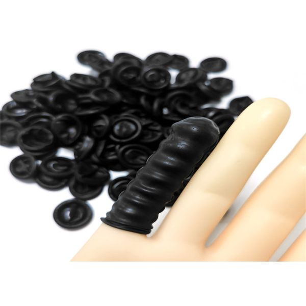 Cleanroom Assembly Line  Anti Slip Black Finger Cots