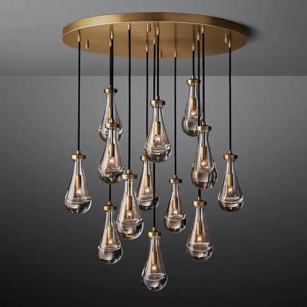 Sala de estar chuva moderna redonda casa de campo vintage candelabro 47'