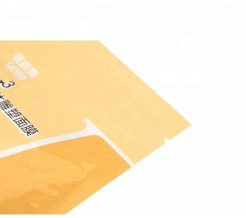 High Quality Matte Pure Aluminum Foi three side seal Clear Plastic Cosmetic Bags for facial mask packing