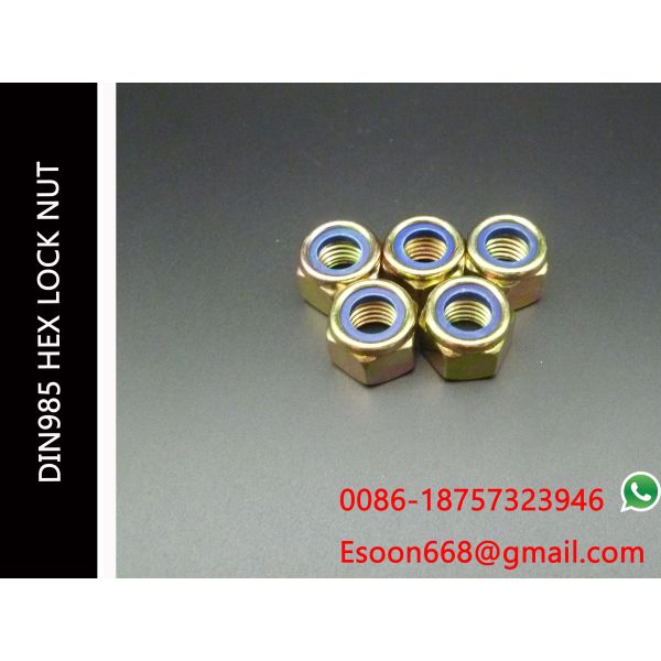 M10-1.0/M10-1.25/M10-1.5 DIN 985 Class 8 Zinc Finish Steel Nylon Insert Lock Nut
