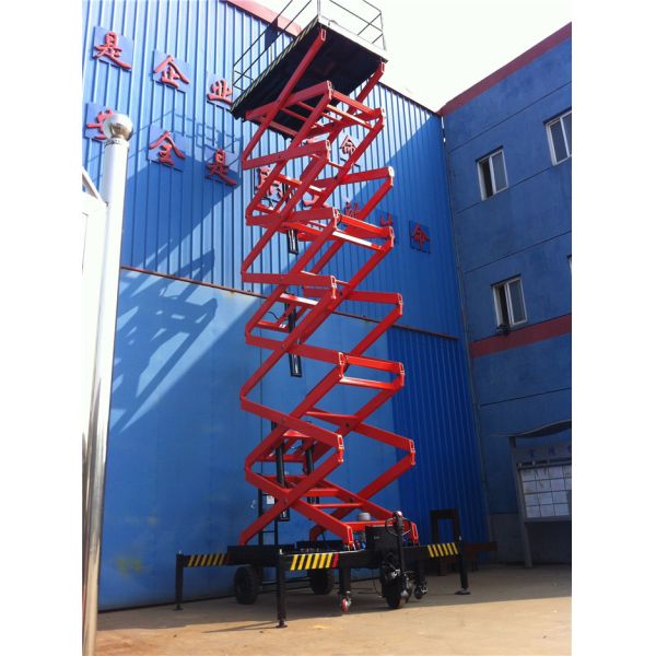 Heavy Duty Portable Scissor Lift Manganese Scissor Arms Q345B Motorized Wheel