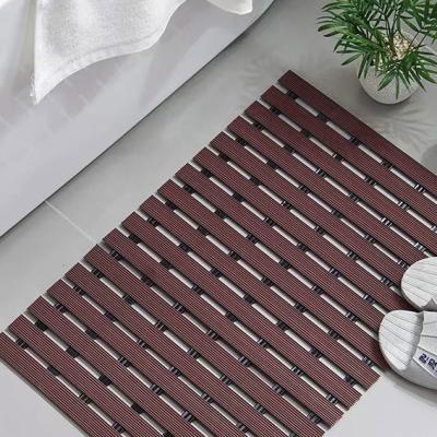 Two Layers Brown Bathroom Anti Slip Floor Mat 9*10