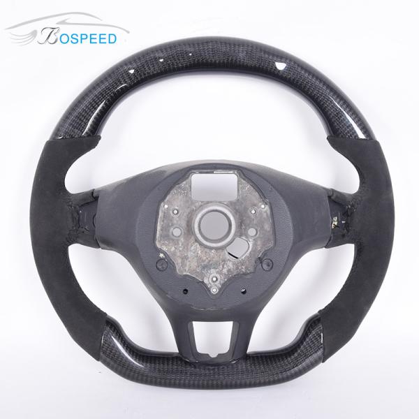 VW Leather Golf Mk8 Steering Wheel Carbon Fiber Matte Black