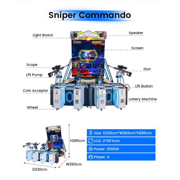 4 Player Shoot Arcade Game Machine Video Game Machine