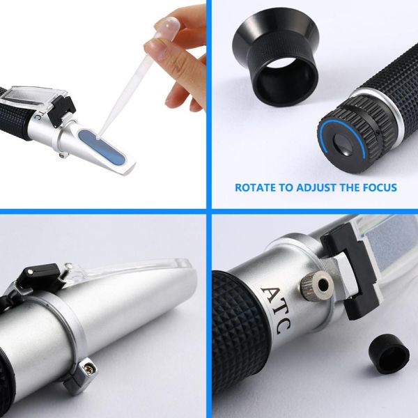 Handheld Refractometer with 0-80% Brix Range and ATC for Accurate Alcohol and Sugar Measurement