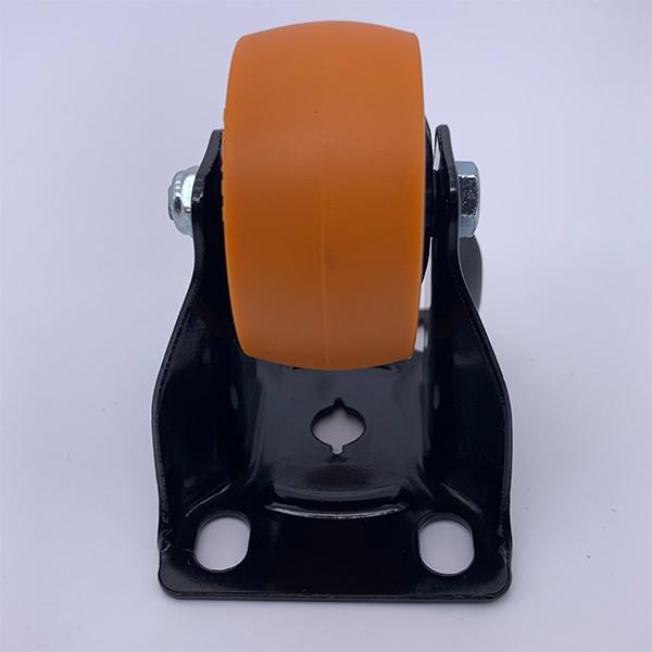 2 Inch Orange PU Tread Wheel with Rigid Solid Plate Caster