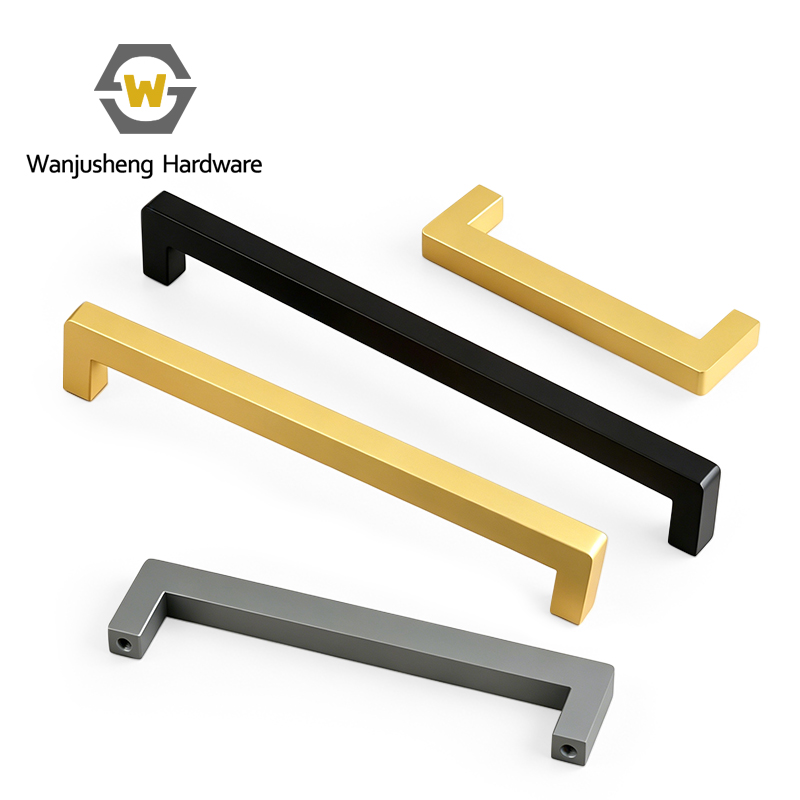 New Minimalist Stainless Steel square Handles Wardrobe Door Pulls Hardware Fittings for Furniture Drawers and Cabinets