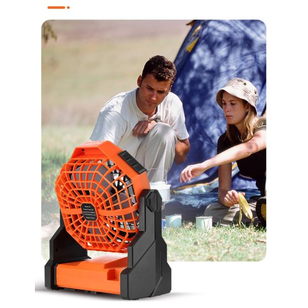 Portable 6-inch Wind Rechargeable Outdoor Tent Camping Fan With Lighting and Durable