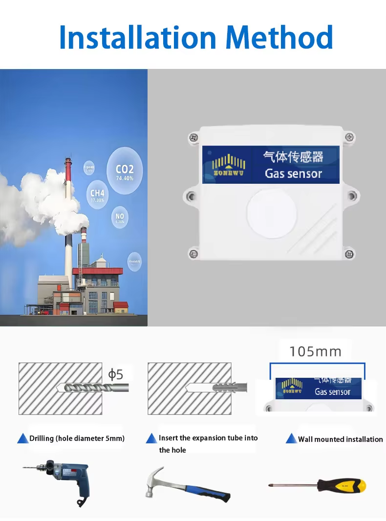 RS485 MODBUS RTU Methane Sensor with High Precision Measurement and Stable Performance in Chemical Plants and Workshops