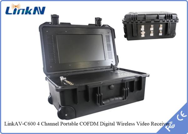  Suitcase COFDM Video Receiver IP65 with Battery & Display AES256 Encryption DC-12V