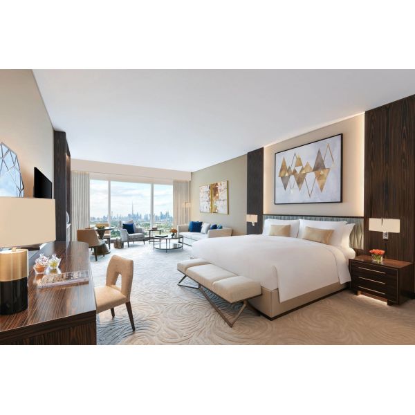 Оттенок Fnurnitures облицовки + света черного дерева наборов спальни мебели гостиницы звезды Sofitel 5 стандартный