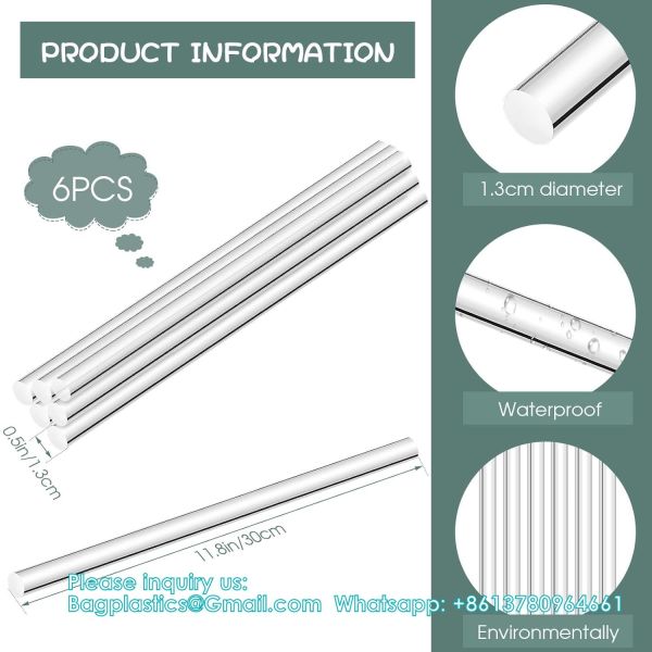 Acrylic Rods 1/8 Inch Diameter Acrylic Dowel Rods Round Acrylic Sticks Acrylic Strip DIY Crafts Party Decorations