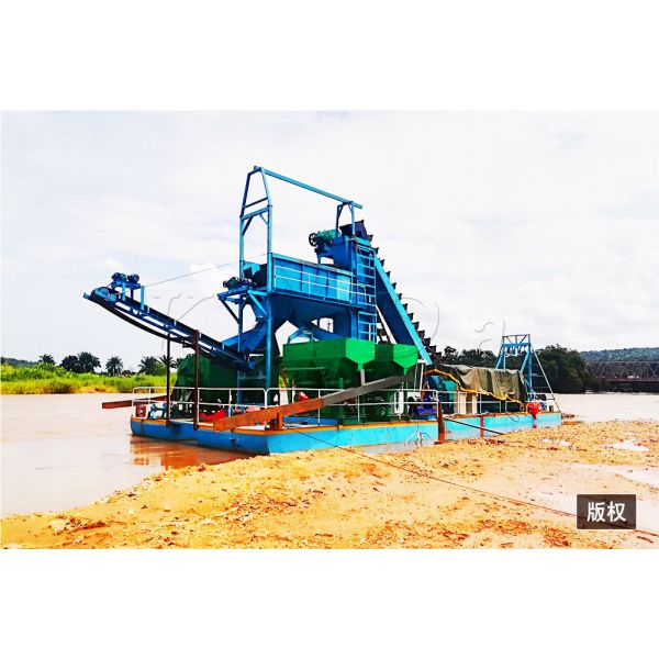 8/3 Inch Pump Diesel Gold Bucket Dredger 15 m Dredging Depth