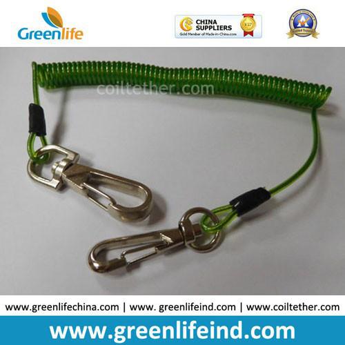 Transparent Clear Plastic PU Stainless Steel Core Coiled Tether Rope