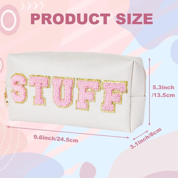 Zipper Makeup Stuff Bag Clover Chenille Letter Waterproof Travel Organizer Valentines Bag