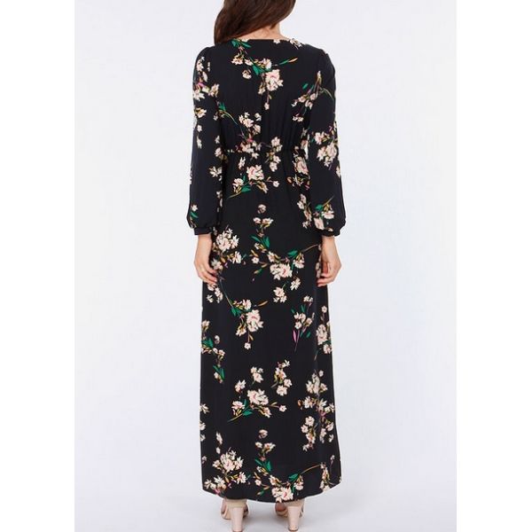 Women Floor Length Red Pleated Evening Dress