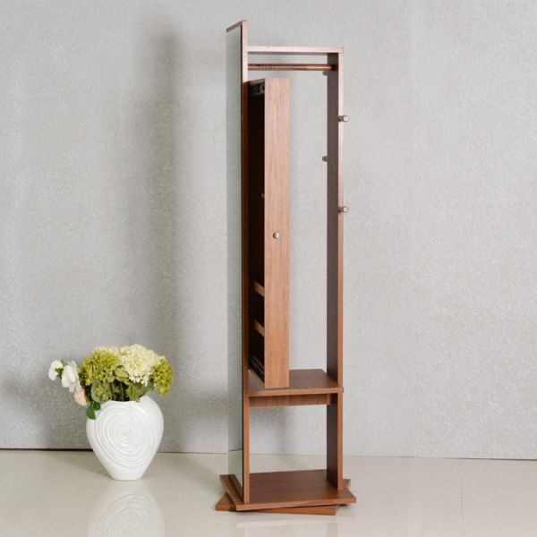 Retro Rotatable 172cm Coat Rack Mirror Jewelry Armoire
