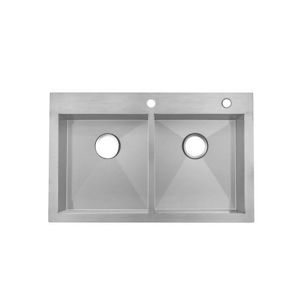 Hand Made Top Mount Stainless Steel Kitchen Sink Easy Installation / Stainless Steel Laundry Sink