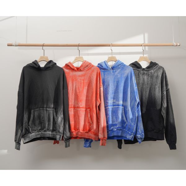 Тяжеловес помыл хлопко-бумажную ткань, пряжу покрашенная ткань Hoodie хлопка для свитера