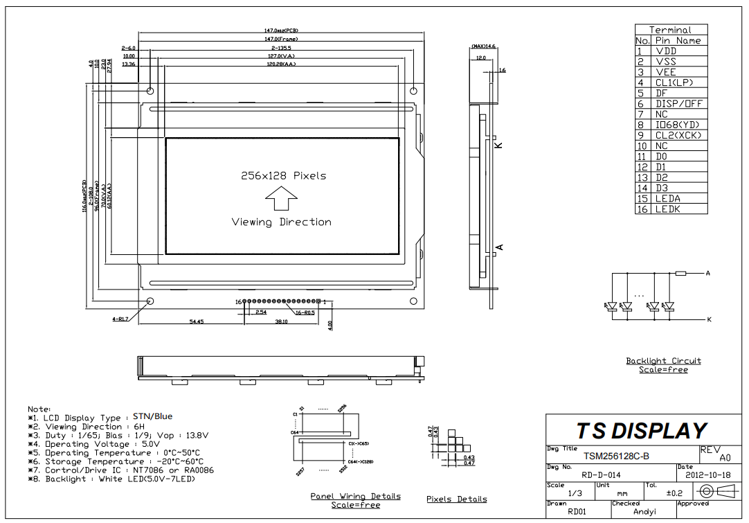 Модуль экранного дисплея LCD изготовленного на заказ графика УДАРА 256x128 STN голубого Transmissive положительного Monochrome