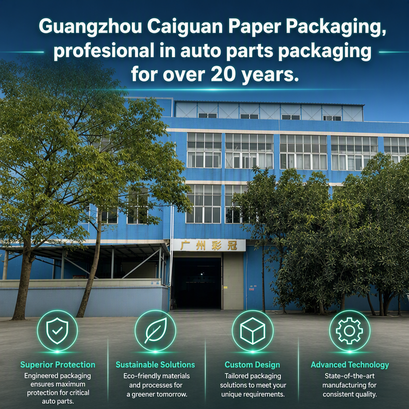 Eco-Friendly Foldable Kraft Paper Box with Four-Color Printing and 2mm Thick Corrugated Board for Auto Parts