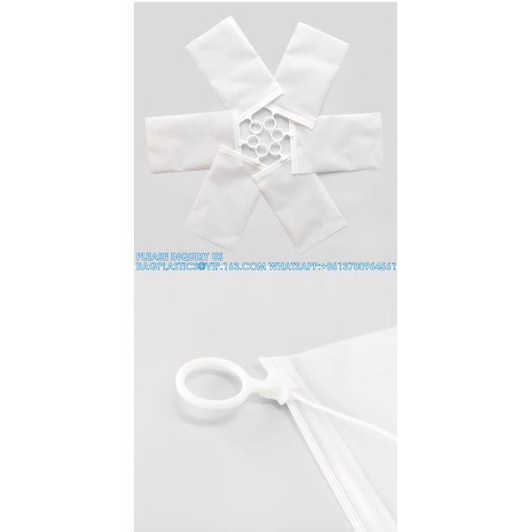 HANGER HOOK BAGS,GARMENT BOTTON CLOSURE BAGS, EVA FROST DRAWSTRING BAGS, VINYL HANGER HOOK BAG