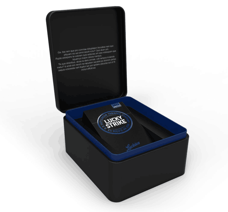 Caixa preta da lata de lata do cigarro/lata do cigarro com forma retangular articulada da tampa