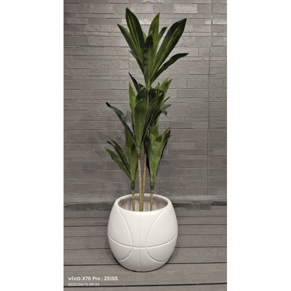 Classic Basketball Design Sporty Fun Themed Appearance Spherical Fiber Clay Planter