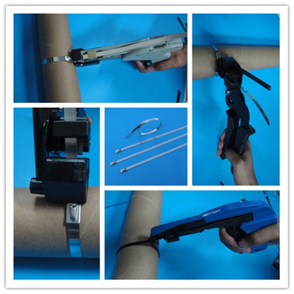 Black LQG Stainless Steel Cable Tie Tool / Cable Tie Hand Tool Lightweight