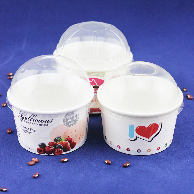 Белая таможня 8oz 12oz напечатала чашки мороженого Biodegradable