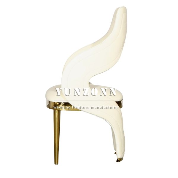 Modern Creative Design Stainless Steel Dining Chair with Fabric for Hotel Wedding Restaurant Outdoor Hall Use