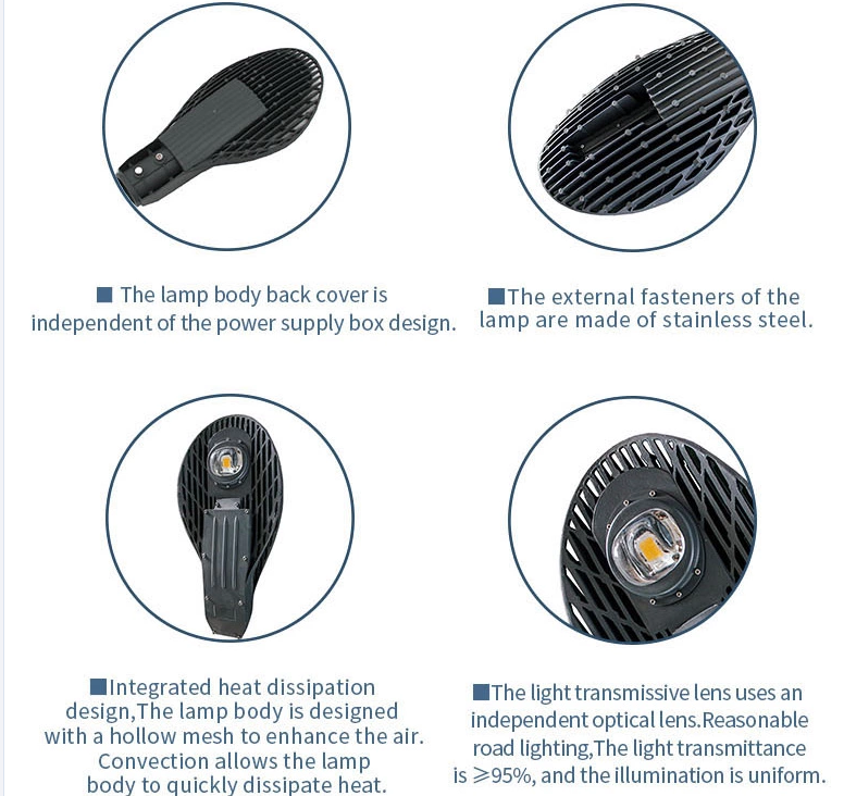 Capacidad blanca pura de la disipación de alto calor de la lámpara de la calle de la bellota para el patio
