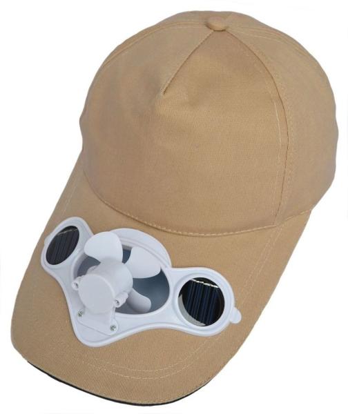 Long Brim Cotton Unisex Baseball Caps 52cm-62cm With Solar Powered Fan Hat Panel