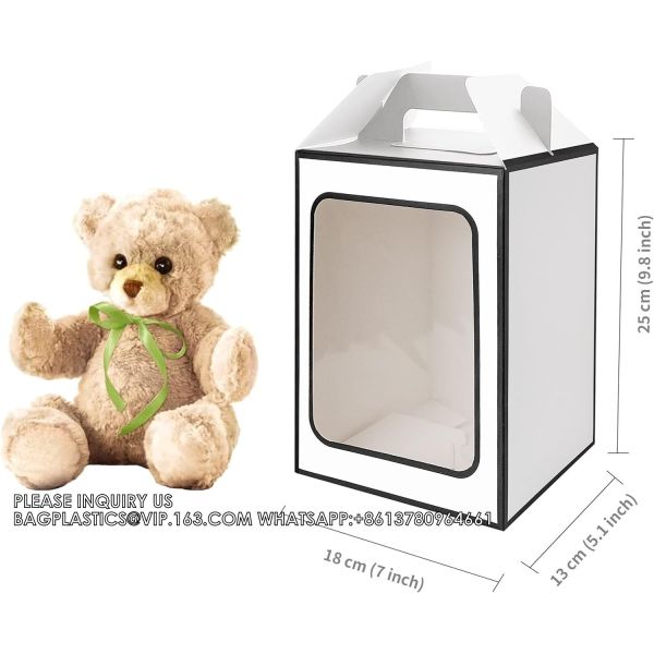 Standing Cookie Bag Flower Packaging, Flower Bouquet Paper Gift Bags With Handles, Party Bag