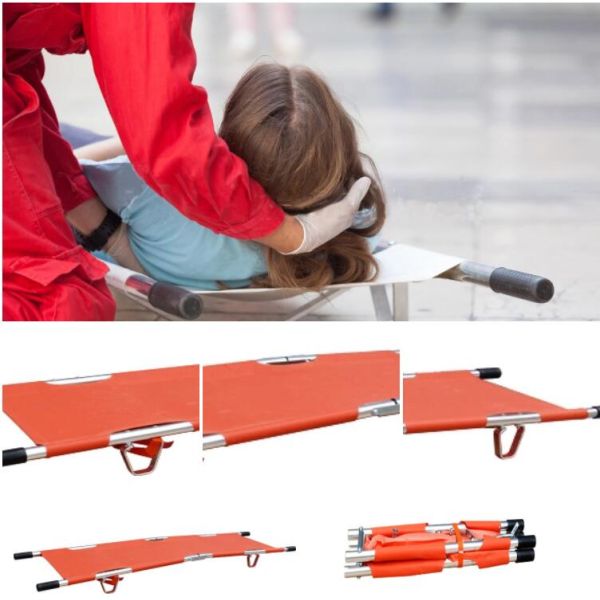 Medical Emergency Rescue 2 Folding Stretcher Collapsible Ambulance Stretcher