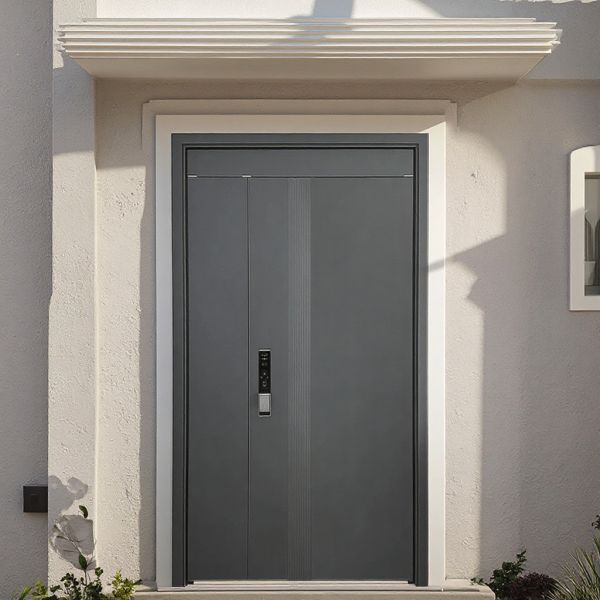 Modern Polymer Steel Fingerprint Front Door Home Single Security Entrance Door