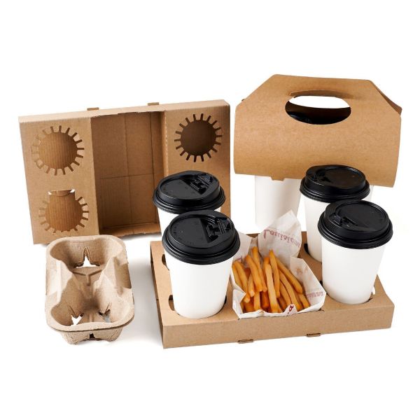 200*90*250 Customized Disposable Hot Drink Holder Coffee Paper Cup Takeout Cup Holder